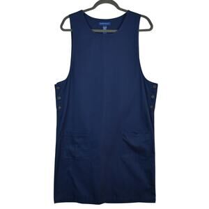 Vintage Navy Blue Knee Length Pinafore Jumper Women's sz medium Preppy Academia